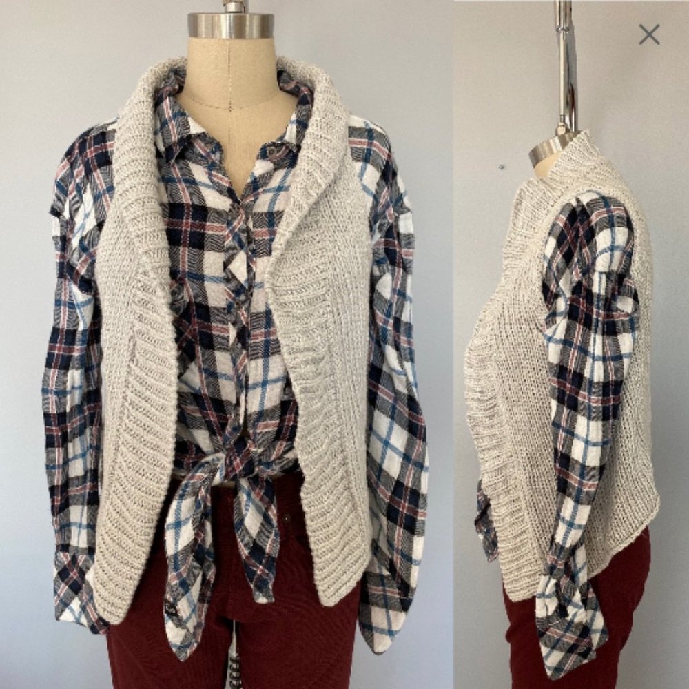 Theory Cotton Linen Hi Low Vest